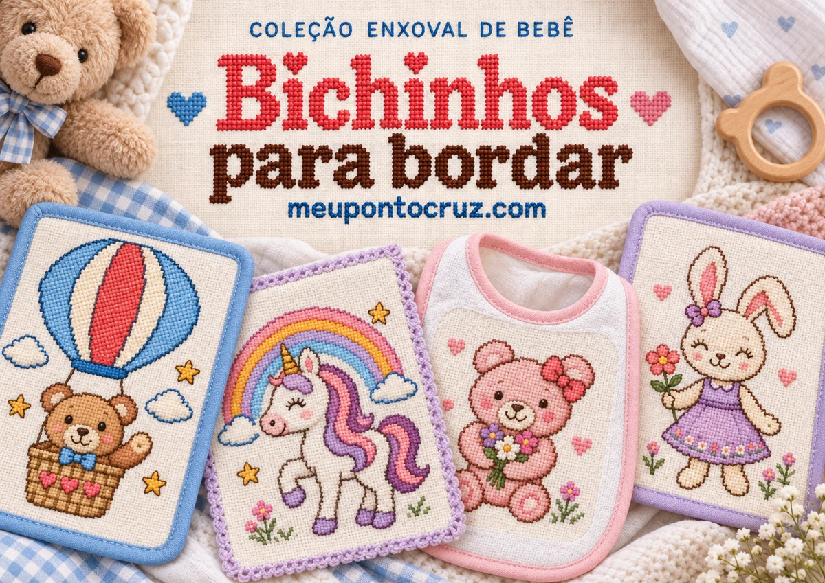 Capa do livro digital Bichinhos para bordar